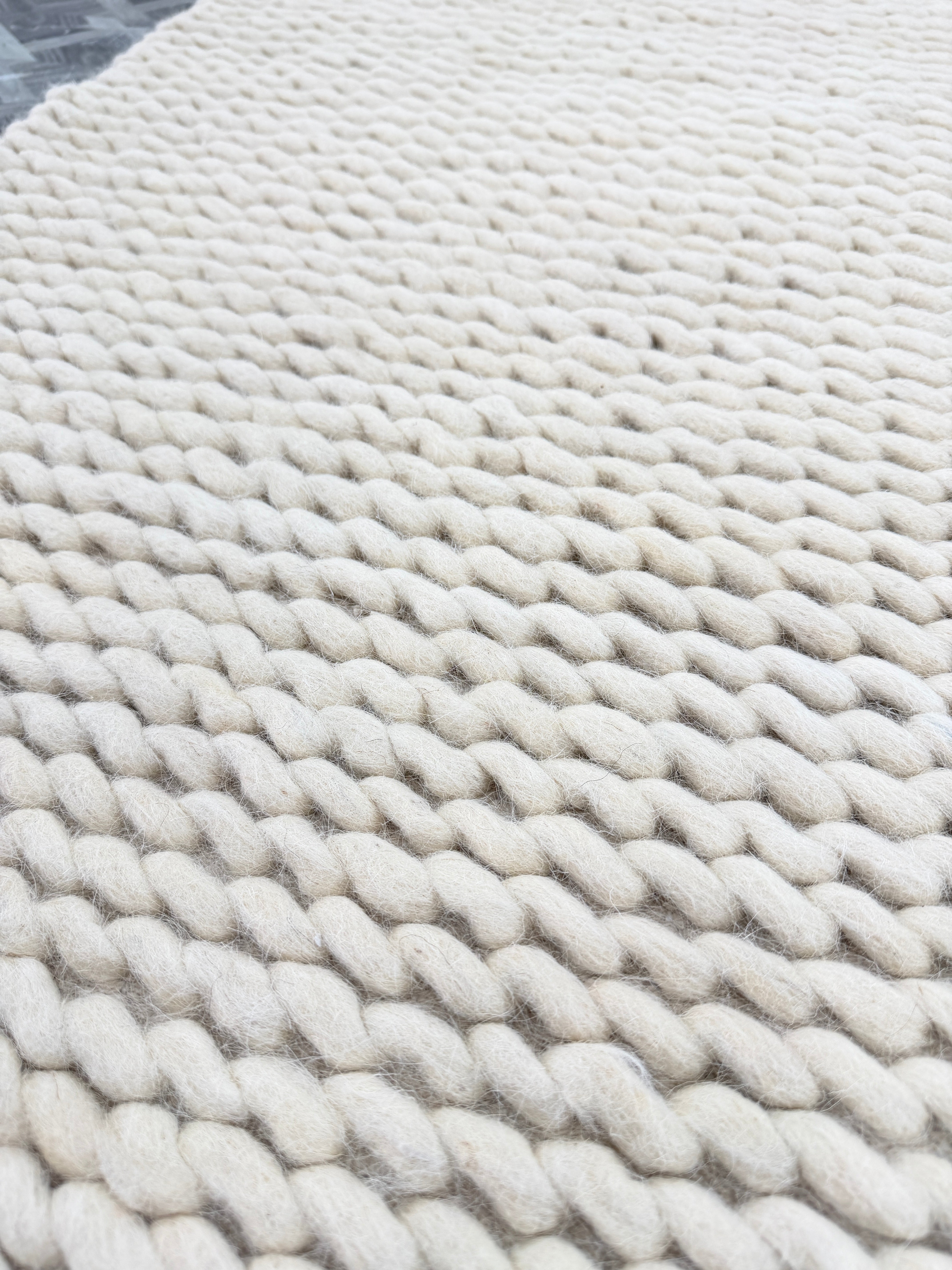 Chunky Wool Rug | Ivory Textured Area Rug | Handmade Neutral Carpet | Modern Boho Decor | Cozy Minimalist Bedroom Rug