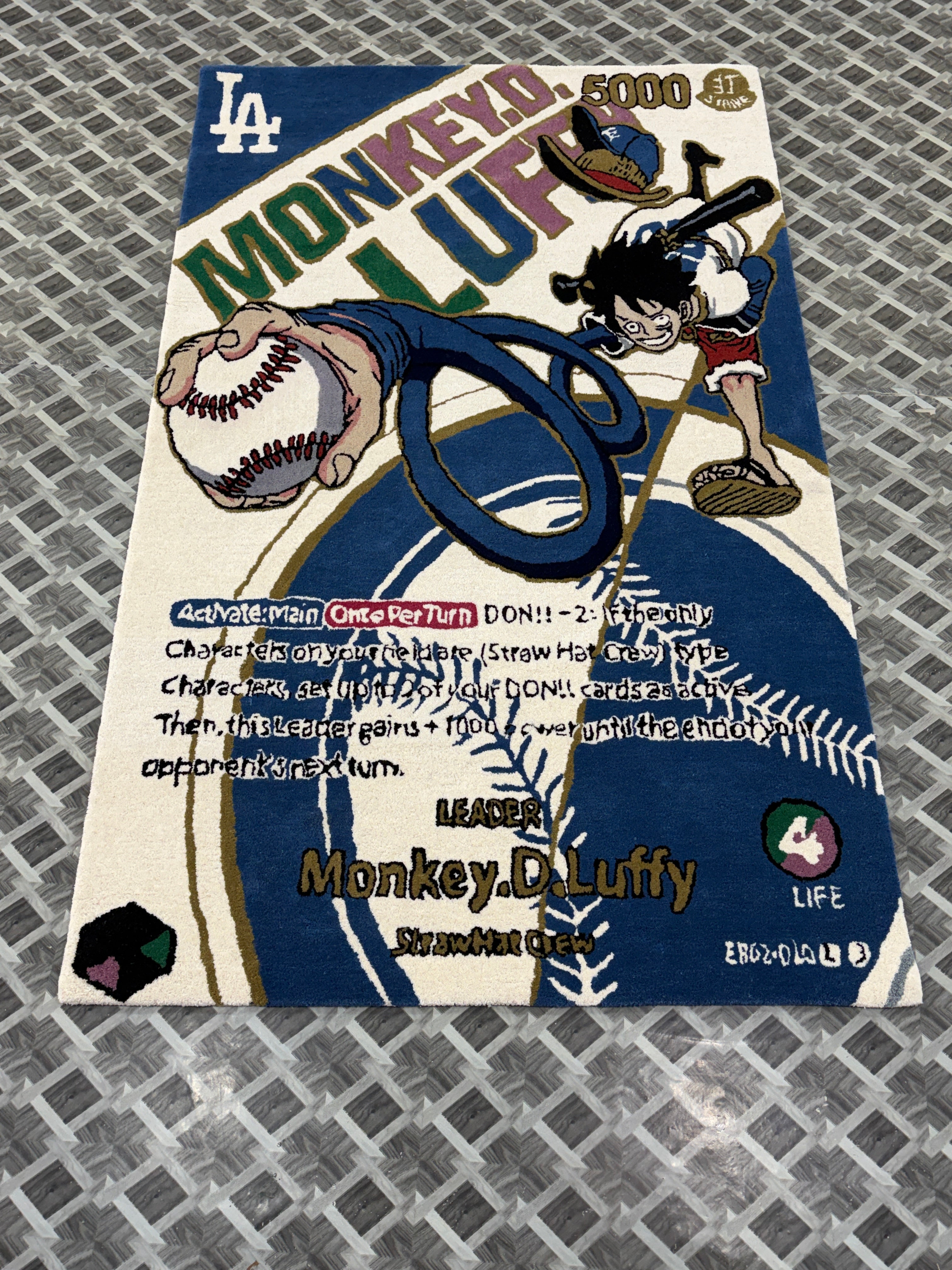 Anime One Piece Luffy Rug | Handmade Tufted Anime Carpet | Monkey D Luffy Decor | Pirate Room Rug | Manga Gift | Gaming Room Decor