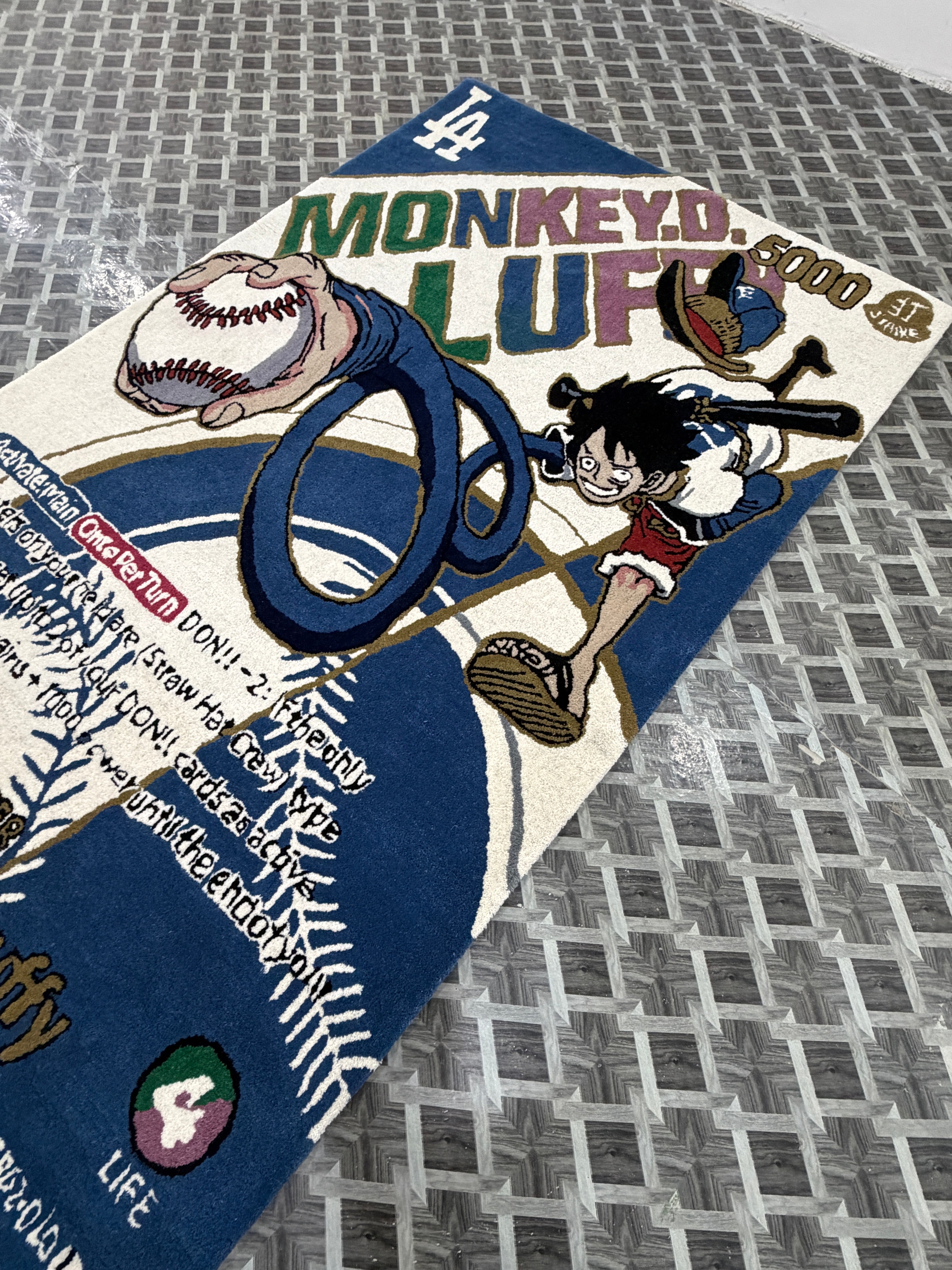 Anime One Piece Luffy Rug | Handmade Tufted Anime Carpet | Monkey D Luffy Decor | Pirate Room Rug | Manga Gift | Gaming Room Decor