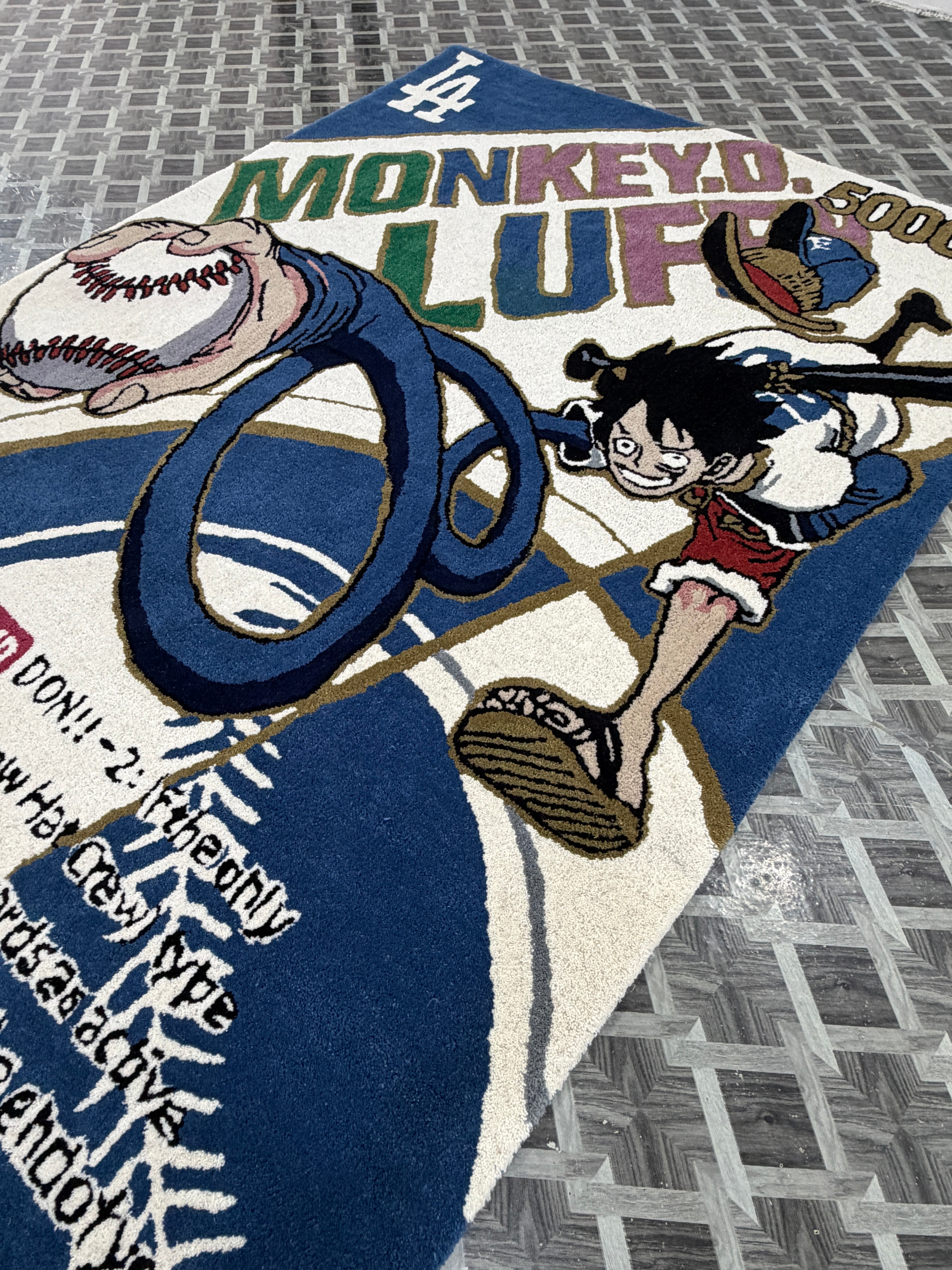 Anime One Piece Luffy Rug | Handmade Tufted Anime Carpet | Monkey D Luffy Decor | Pirate Room Rug | Manga Gift | Gaming Room Decor