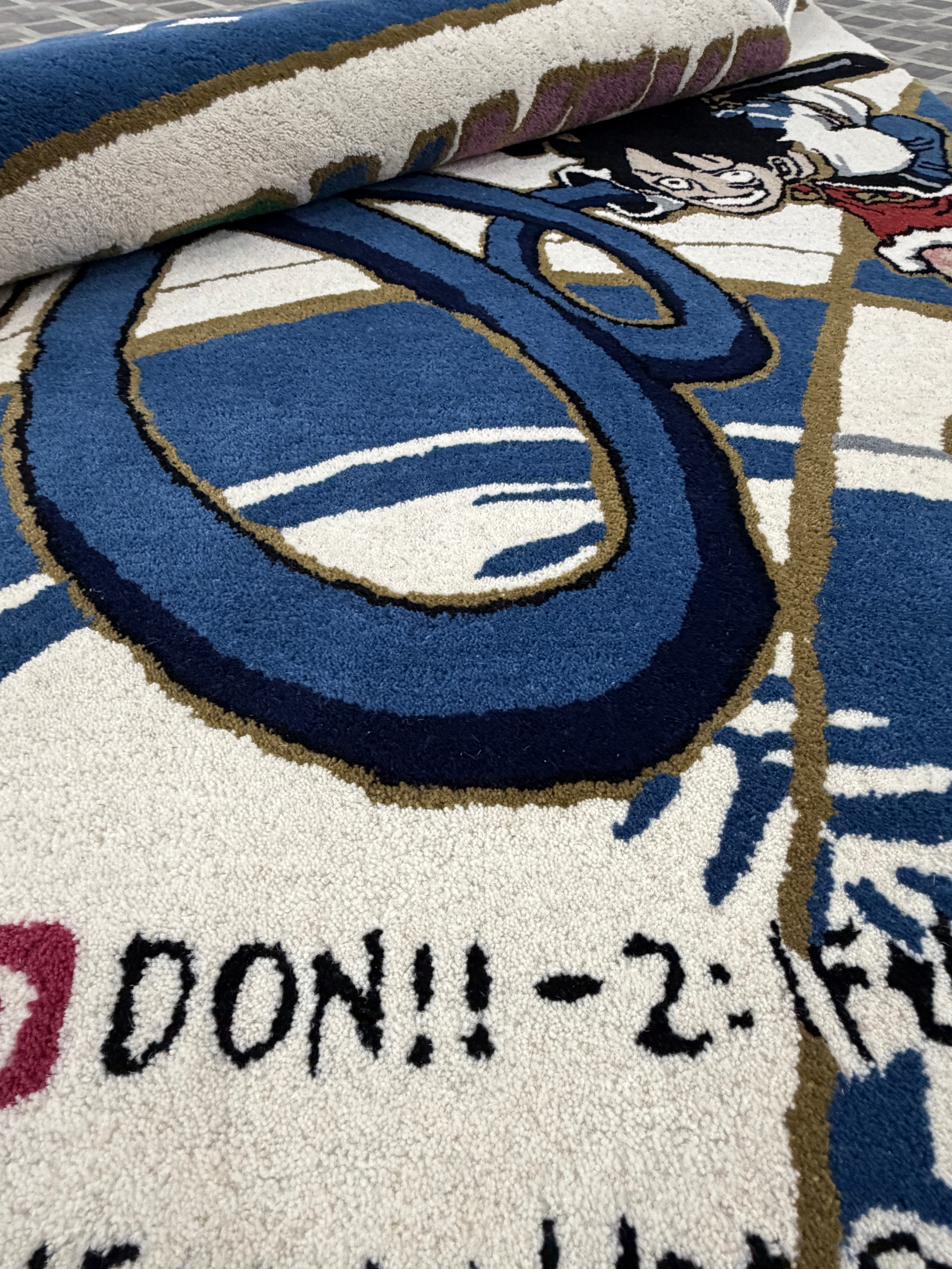 Anime One Piece Luffy Rug | Handmade Tufted Anime Carpet | Monkey D Luffy Decor | Pirate Room Rug | Manga Gift | Gaming Room Decor