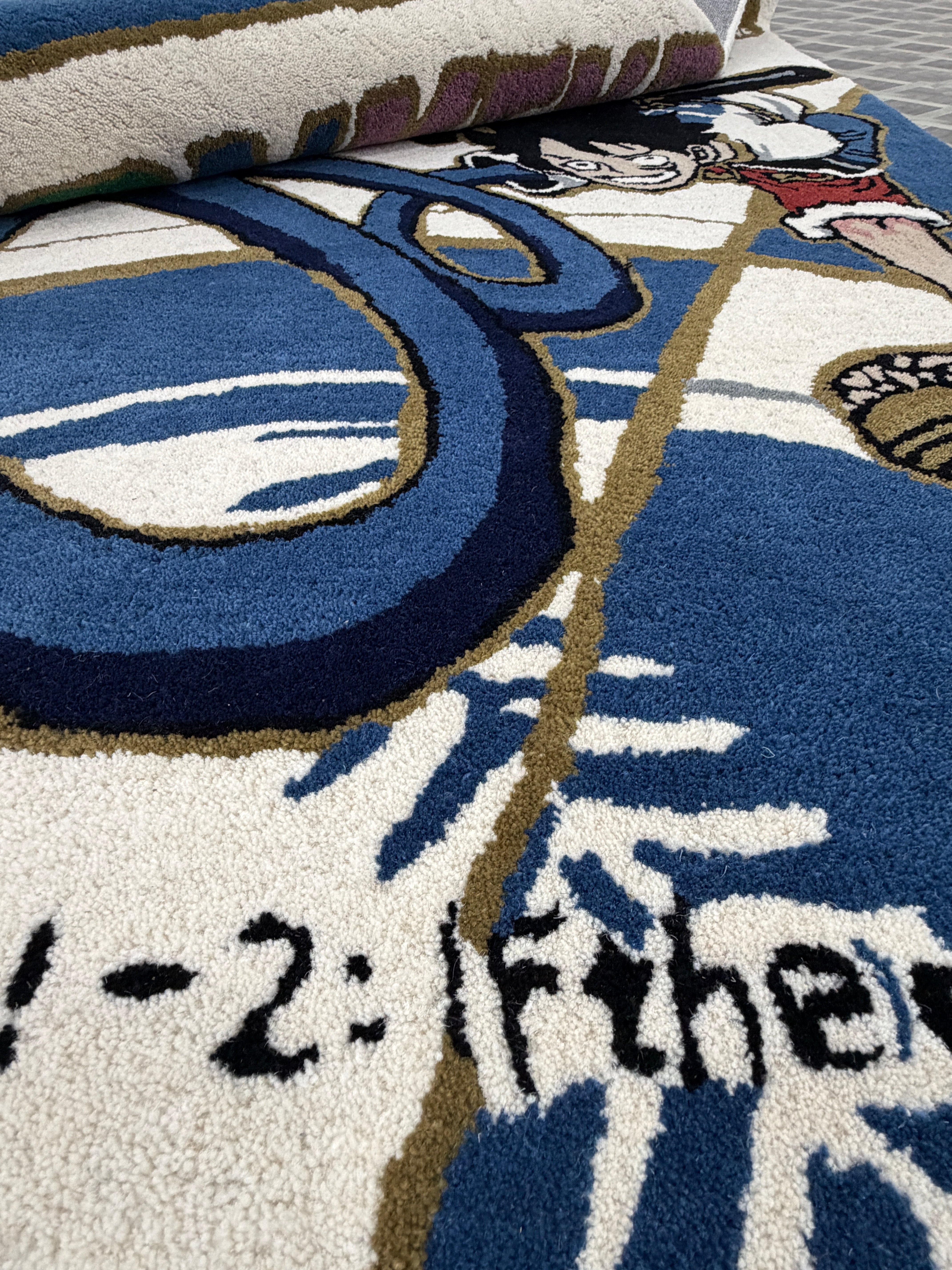 Anime One Piece Luffy Rug | Handmade Tufted Anime Carpet | Monkey D Luffy Decor | Pirate Room Rug | Manga Gift | Gaming Room Decor