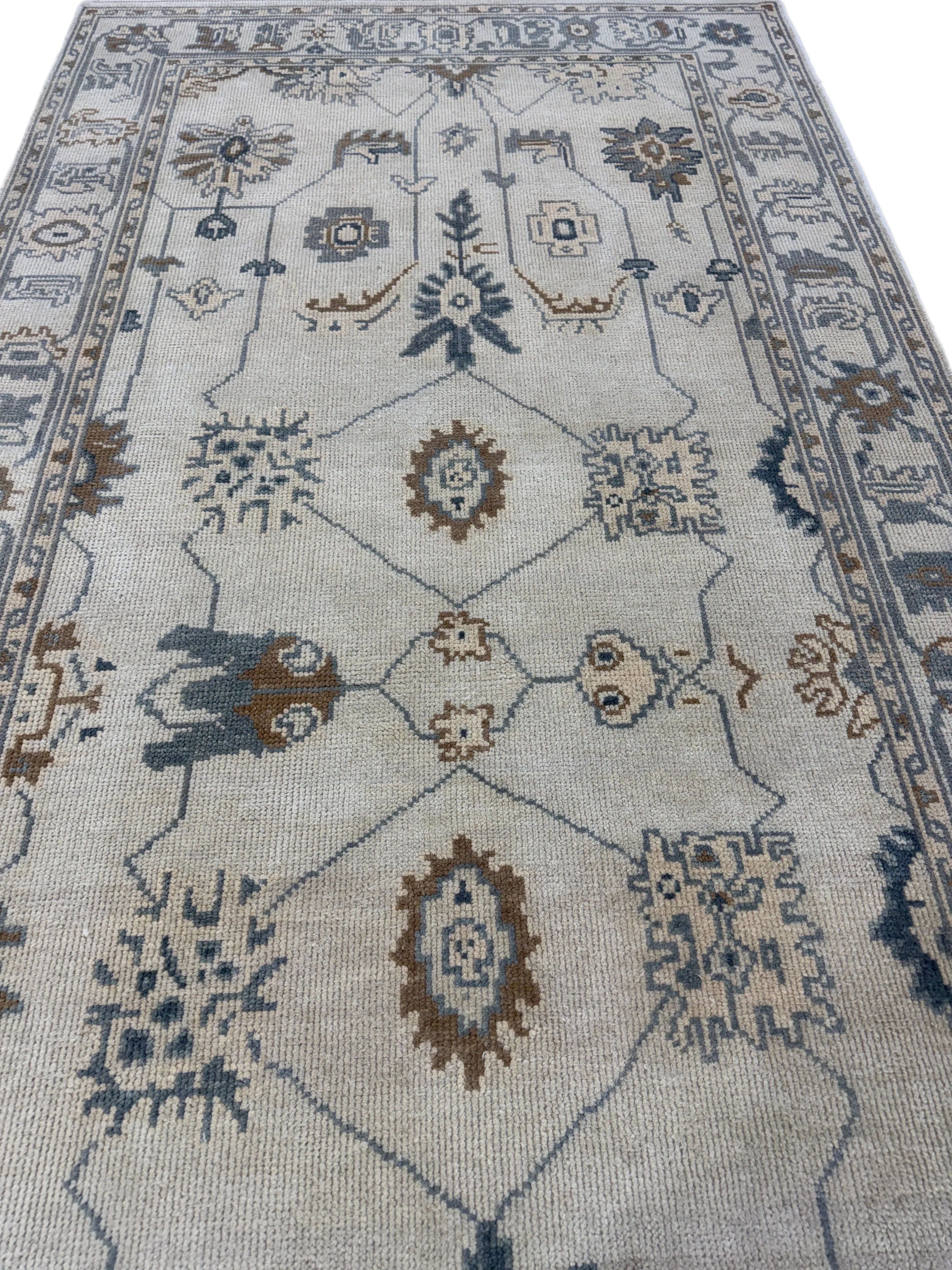 Pastel Floral Area Rug, Handmade Vintage Style Carpet, Colorful Boho Rug, Lavender Blue Traditional Rug, GREEN TOUCH CARPET