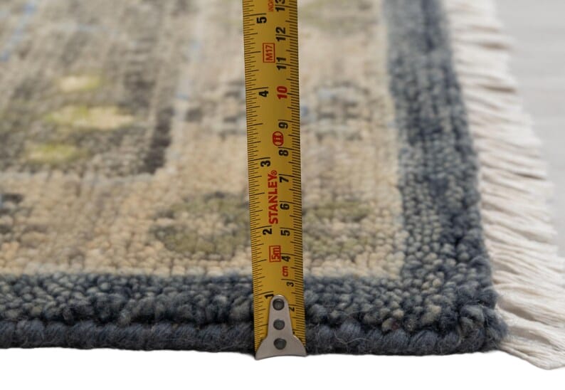 Hand Knotted Olive Green Rug, Vintage Tribal Area Rug, Geometric Wool Carpet, Distressed Persian Style Rug, Boho Living Room Decor