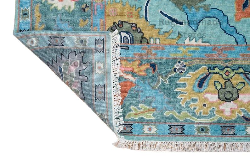 Handmade Oushak Wool Rug: Vintage Turkish Knot Area Rug, 8x10
