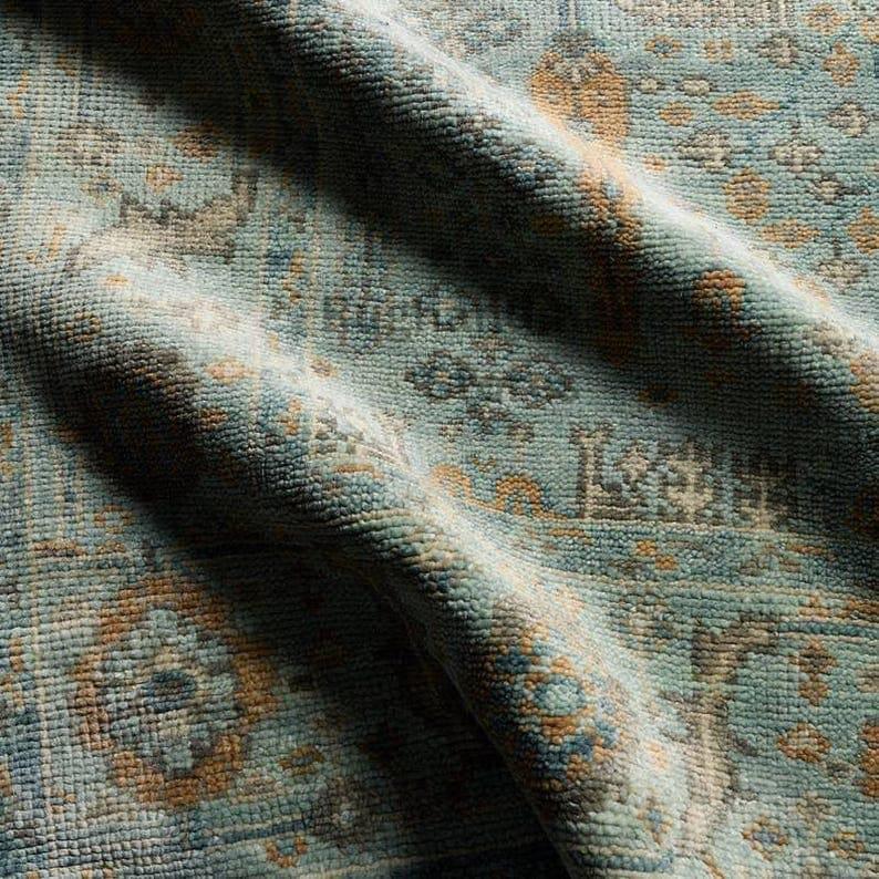 Handmade Oushak Wool Rug: Turkish Knot, Floral Design, 8x10 Area Rug