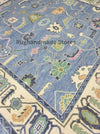 Handmade Oushak Wool Rug: Mint, Peach, Ivory Turkish Knot Area Rug