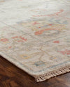 Handmade Oushak Wool Rug: Beige & Gray Turkish Knot Area Rug