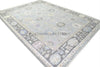 Hand-Knotted Oushak Wool Rug: Vintage Turkish Knot Design, 8x10 Area Rug