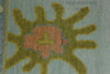 Hand-Knotted Oushak Wool Rug: Sky Blue, Gold & Terracotta, 8x10