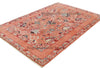 Handmade Wool Turkish Knot Rug: Pink & Yellow Oushak Area Rug