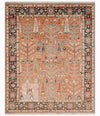 Hand-Knotted Tree of Life Wool Rug: Persian Style, Orange Cream Rust