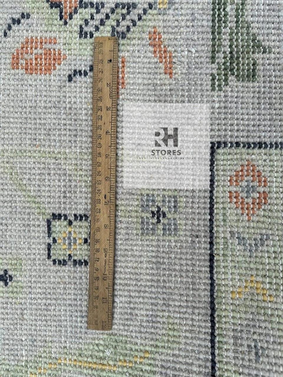 Vintage Oushak Green Area Rug Blueish Green Rug And Blue Gold Beige Rug Turkish Wool Area Rug, Living Room Rug, Bedroom Rug, Kids Room Rug