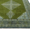 Handmade Oushak Wool Rug: Olive Green, Beige & Gray Turkish Knot
