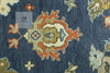 Handmade Oushak knotted  Wool Rug: Olive Blue and Beige & Gray Turkish Knot