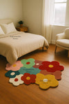 Handmade Wool Tufted Rug - Modern Floral Design 3x5 Area Rug for Cozy Spaces