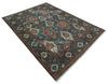 Knotted Oushak Wool Rug: Vintage Turkish Area Rug, 8x10