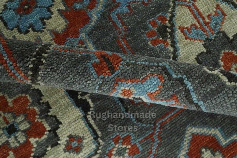 Knotted Oushak Wool Rug: Vintage Turkish Area Rug, 8x10