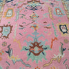 Handwoven Oushak Rug: Pastel Pink Turkish Boho Decor (8x10, 9x12 Area Rugs Available)