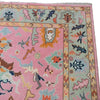 Handwoven Oushak Rug: Pastel Pink Turkish Boho Decor (8x10, 9x12 Area Rugs Available)