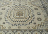 Hand-Knotted Oushak Wool Rug: Beige & Brown Turkish Knot, 8x10 Vintage Style