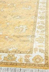 Hand-Knotted Oushak Wool Rug: Vintage Turkish Floral Area Rug