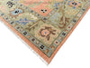 Hand-Knotted Oushak Wool Rug: Floral Turkish Area Rug, 8x10