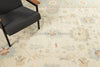Hand-Knotted Oushak Wool Rug: Geometric Turkish Knot, Muted Tones