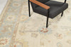 Hand-Knotted Oushak Wool Rug: Geometric Turkish Knot, Muted Tones