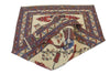 Hand-Knotted Wool Rug: Geometric Oushak Design, Ivory & Red, 8x10