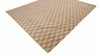 Hand-Knotted Oushak Wool Rug: Terracotta Pink Geometric Turkish Knot