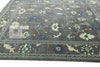 Hand-Knotted Oushak Wool Rug: Traditional Floral Design, Muted Gray, 8x10 Area Rug