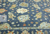 Handmade Oushak knotted  Wool Rug: Olive Blue and Beige & Gray Turkish Knot