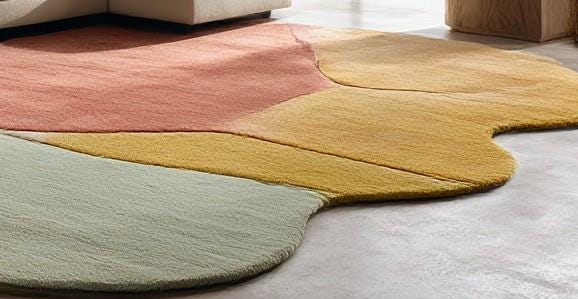 Hand-Tufted Wool Rug: Modern Abstract Design, Earth Wave Sculpture, 6x9