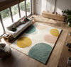 Hand-Tufted Wool Rug: Pastel Circle Design, Modern Plush Carpet size-6x9 feet