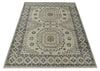 Hand-Knotted Oushak Wool Rug: Beige & Brown Turkish Knot, 8x10 Vintage Style