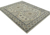 Hand-Knotted Oushak Wool Rug: Beige & Brown Turkish Knot, 8x10 Vintage Style