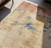 Handwoven Oushak Rug: Pastel Yellow, Aqua & Mustard Boho Decor