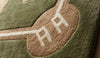 Handmade Tufted Wool Sports Rug: Kids Playroom, Green & Custom