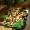 Skeletal Figure Tufted Rug: Handmade Wool, 5x8 Ft, Vibrant Landscape