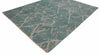 Handwoven Oushak Wool Rug: Aqua, Mustard, Boho Chic, 8x10