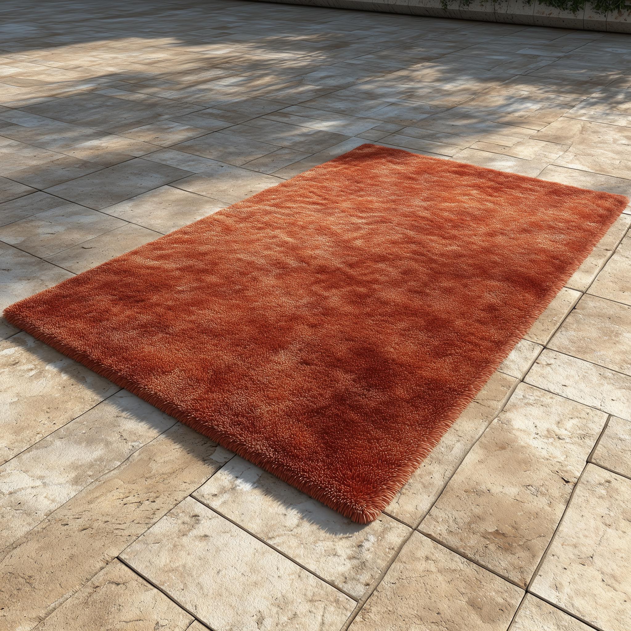 Hand-Tufted Maroon Abstract Area Rug: Modern Wool Carpet, 6x9