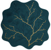 Handmade Wool Tufted Rug: Golden Branch Wavy Edge Design