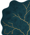 Handmade Wool Tufted Rug: Golden Branch Wavy Edge Design
