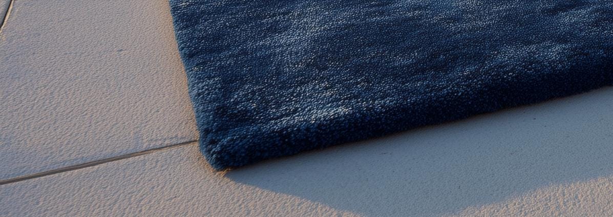 Navy Blue Wool Area Rug: Hand-Tufted Shag, Modern Accent Carpet (6x9)