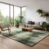 Handmade Wool Tufted Area Rug: Moss Green Plush Carpet