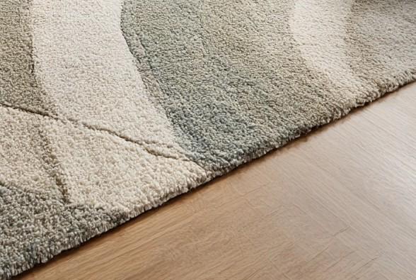 Handmade Wool Area Rug: Abstract Wave Design, Plush Neutral Rug
