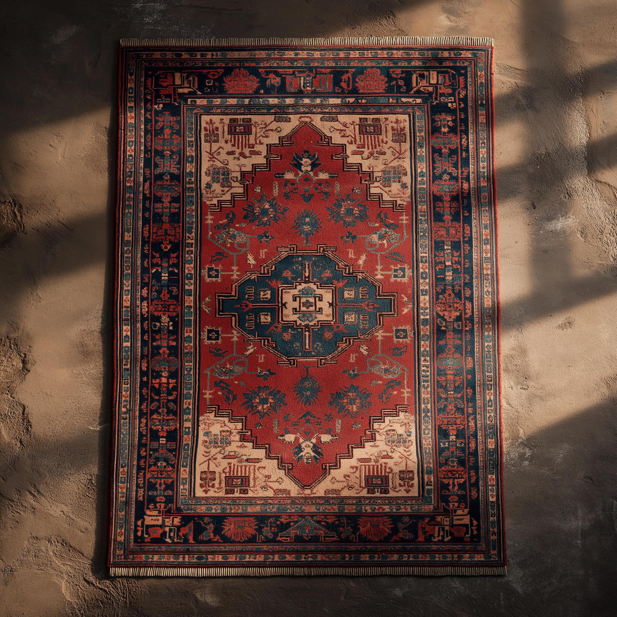 Hand-Knotted Oushak Wool Rug: Floral Medallion, Soft Hues, 8x10 Area Rug