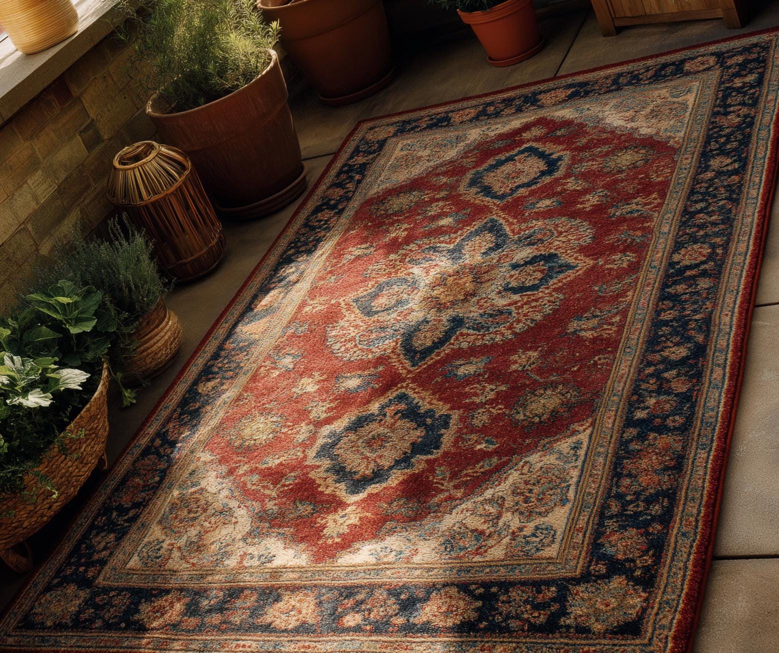 Hand-Knotted Oushak Wool Rug: Floral Medallion, Soft Hues, Size- 9x12 feet rug