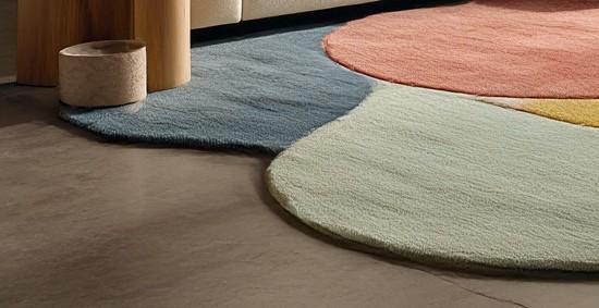 Hand-Tufted Wool Rug: Modern Abstract Design, Earth Wave Sculpture, 6x9